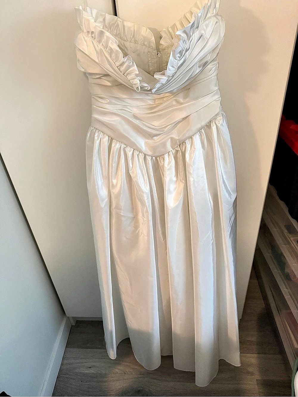 Vintage 80s Highlite by Ben Hoffman Strapless Wedding Dress